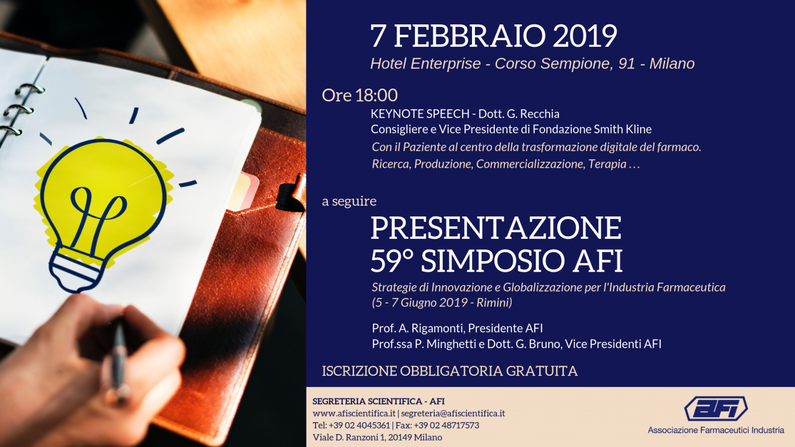 RIVOLUZIONE DIGITALE DEL FARMACO E PRESENTAZIONE 59° SIMPOSIO AFI