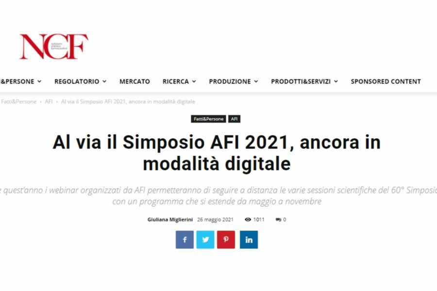 ARTICOLO – NOTIZIARIO CHIMICO FARMACEUTICO