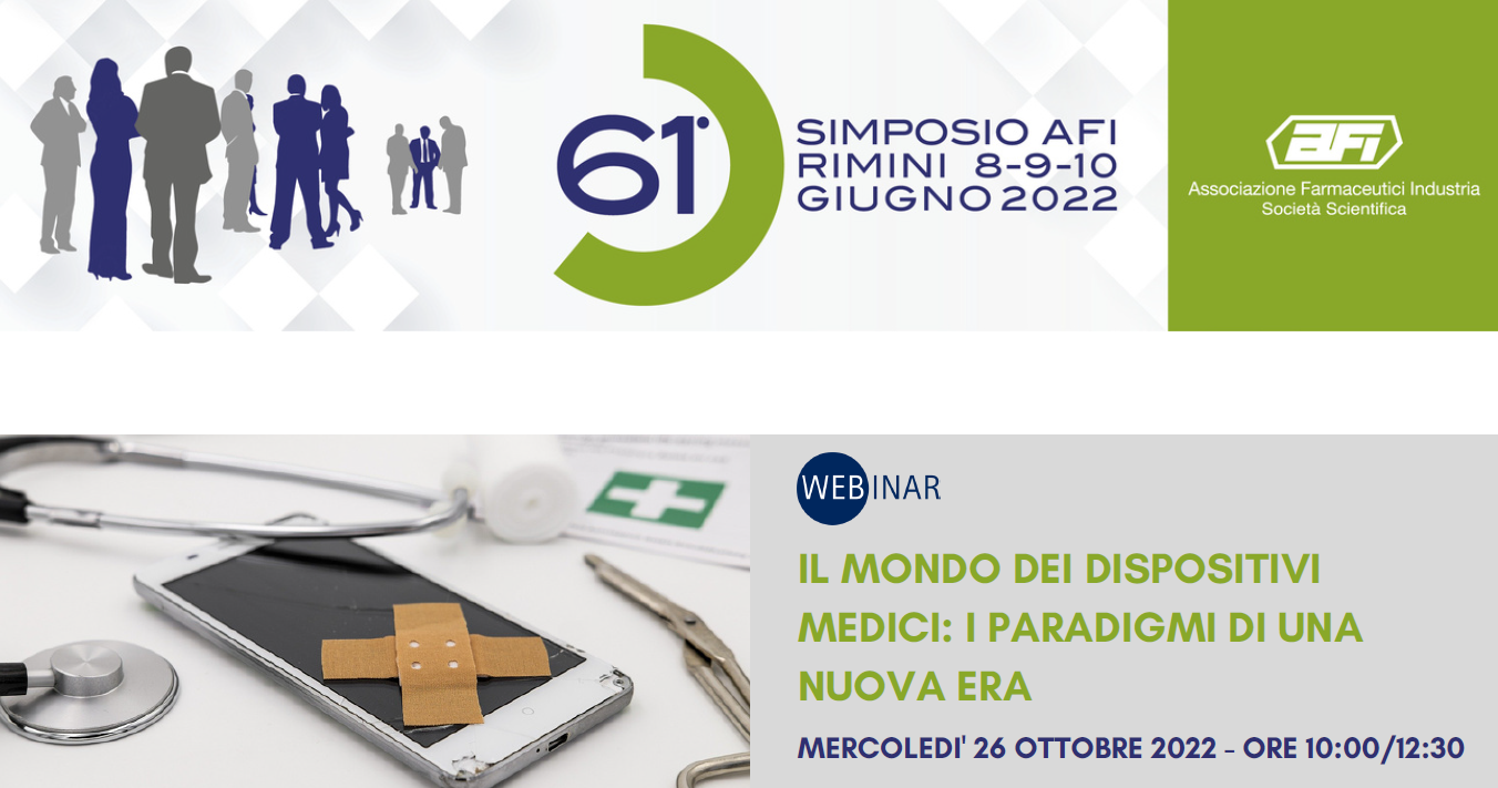 61° SIMPOSIO AFI – SESSIONE WEBINAR DISPOSITIVI MEDICI