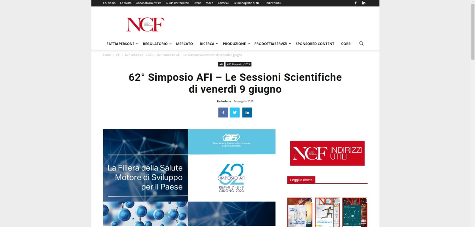 NCF – Le Sessioni Scientifiche della terza giornata