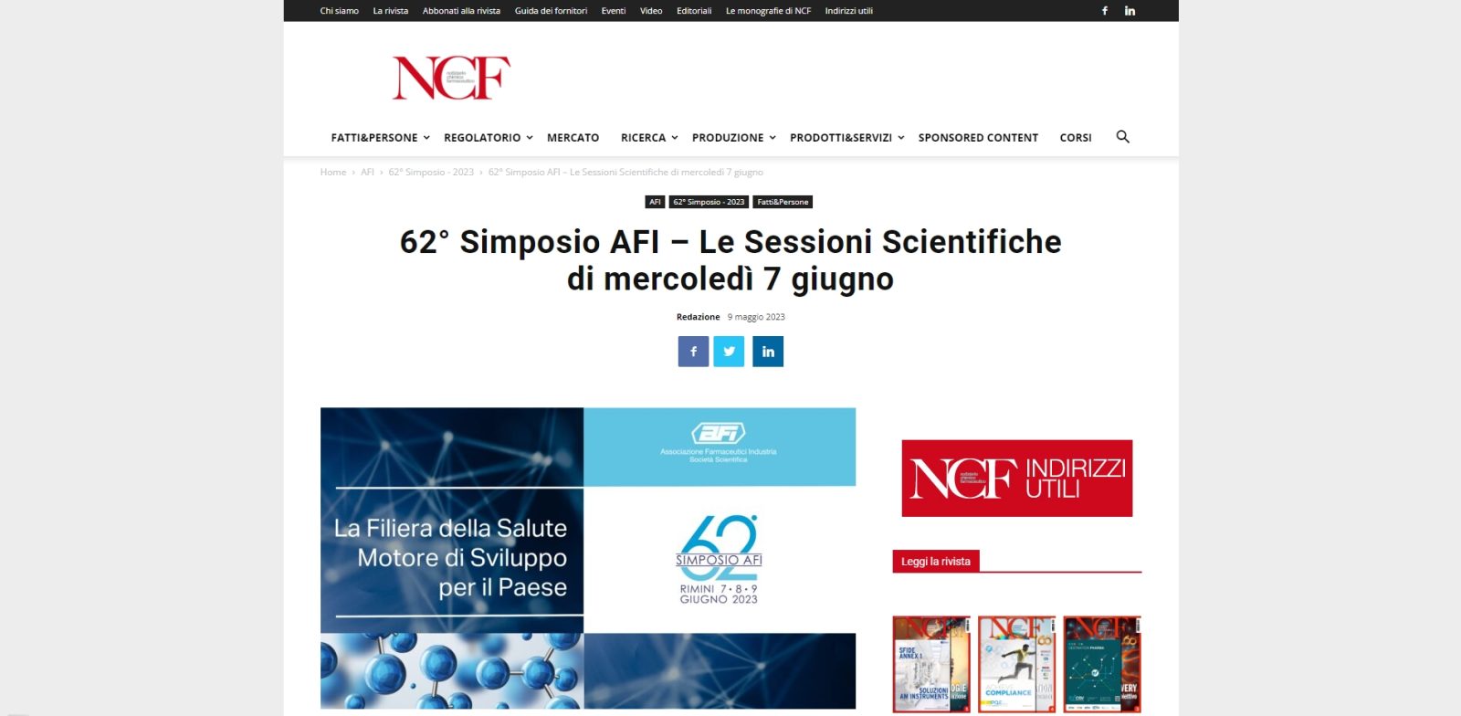 NCF – Le Sessioni Scientifiche della prima giornata